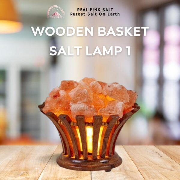 Wooden Basket Salt Lamp 1