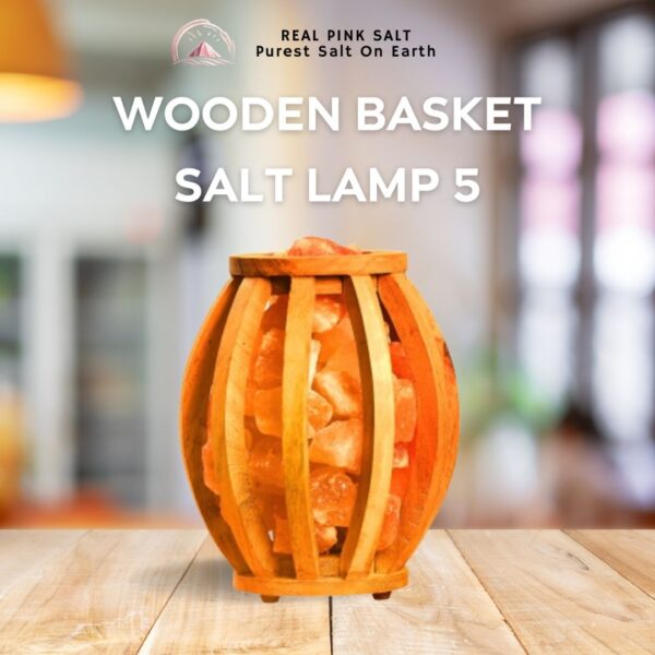 Wooden Basket Salt Lamp 5